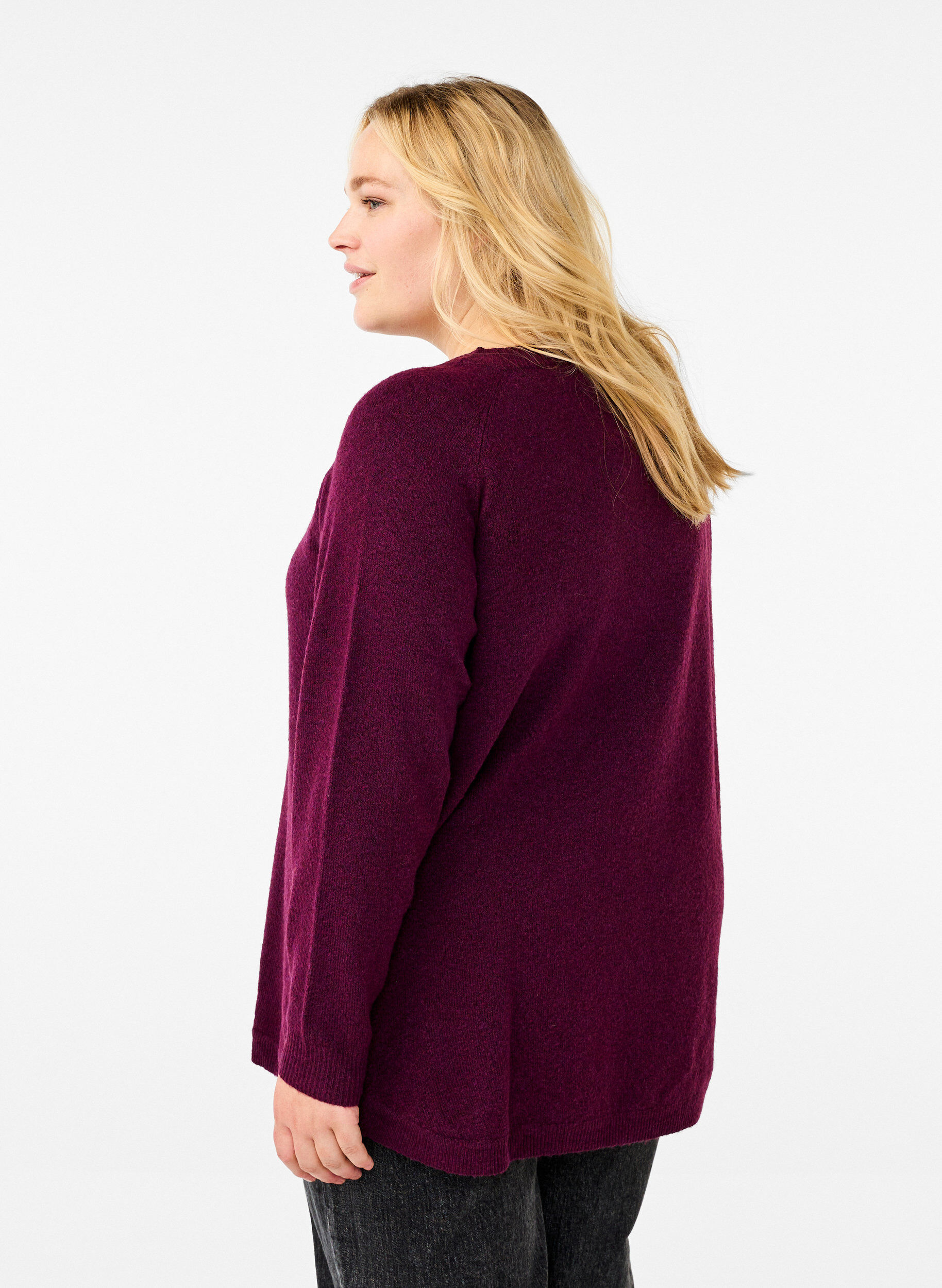 ZizziGebreide blouse met kralen, Potent P. Black Mel., Model image number 1