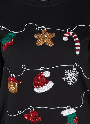 Kerst sweatshirt, Black Decoration, Packshot image number 2
