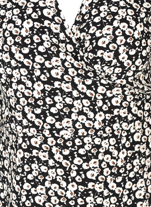 Wikkeljurk met korte mouwen, Black w. white, Packshot image number 2
