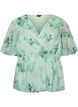 Chemise en mousseline &agrave; imprim&eacute; floral et manches courtes, Vert clair, Packshot image number 0