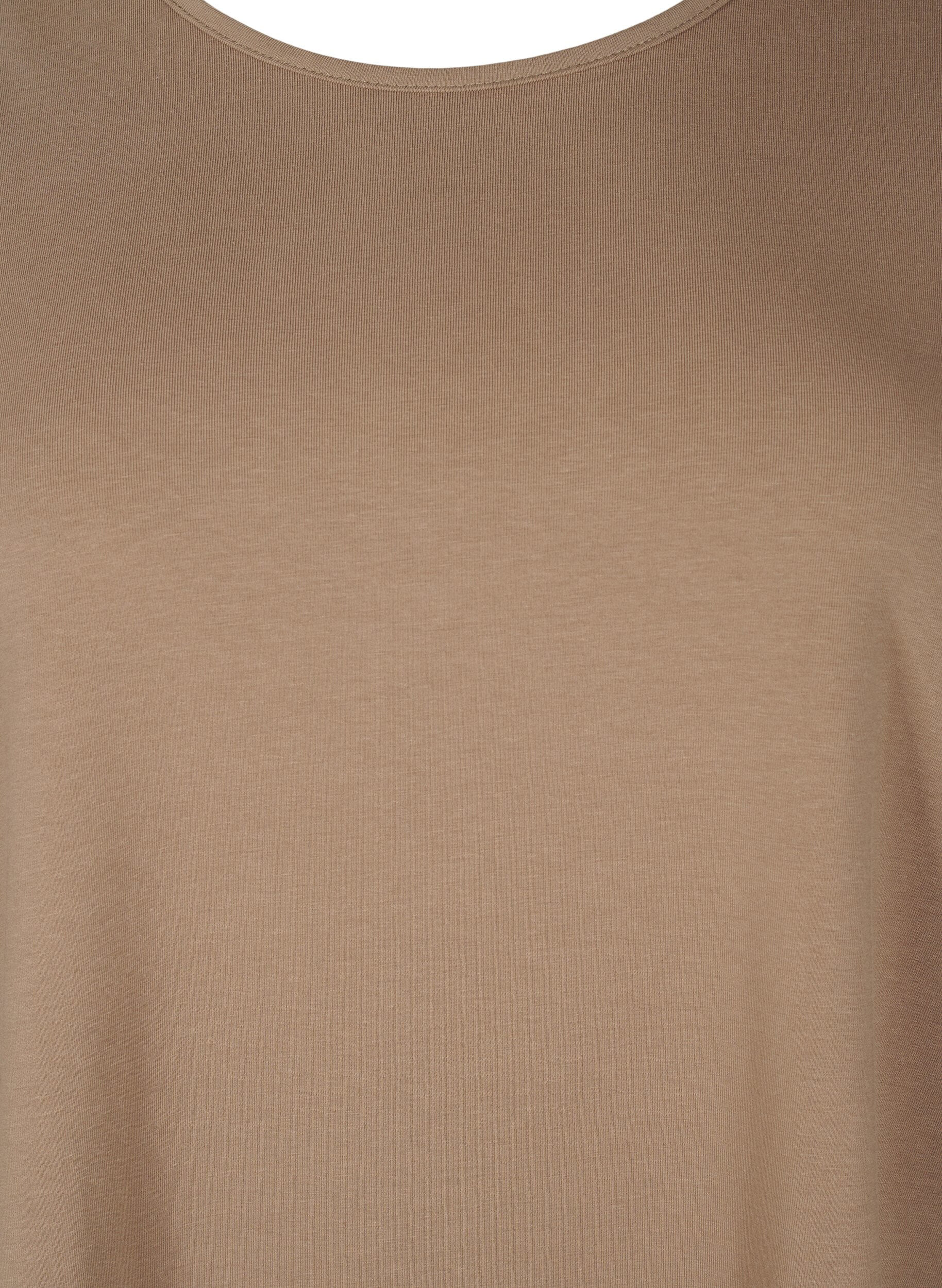 Zizzi Tunique coupe trap&egrave;ze &agrave; manches 3/4, Shitake, Packshot image number 2