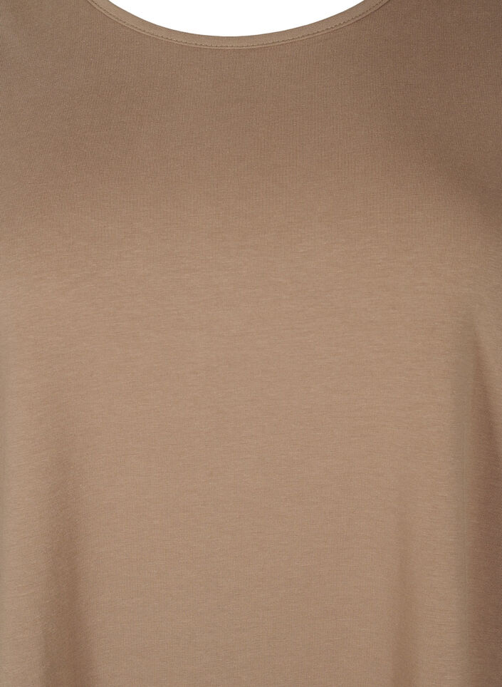 Een A-vormige tuniek met 3/4 mouwen, Shitake, Packshot image number 2