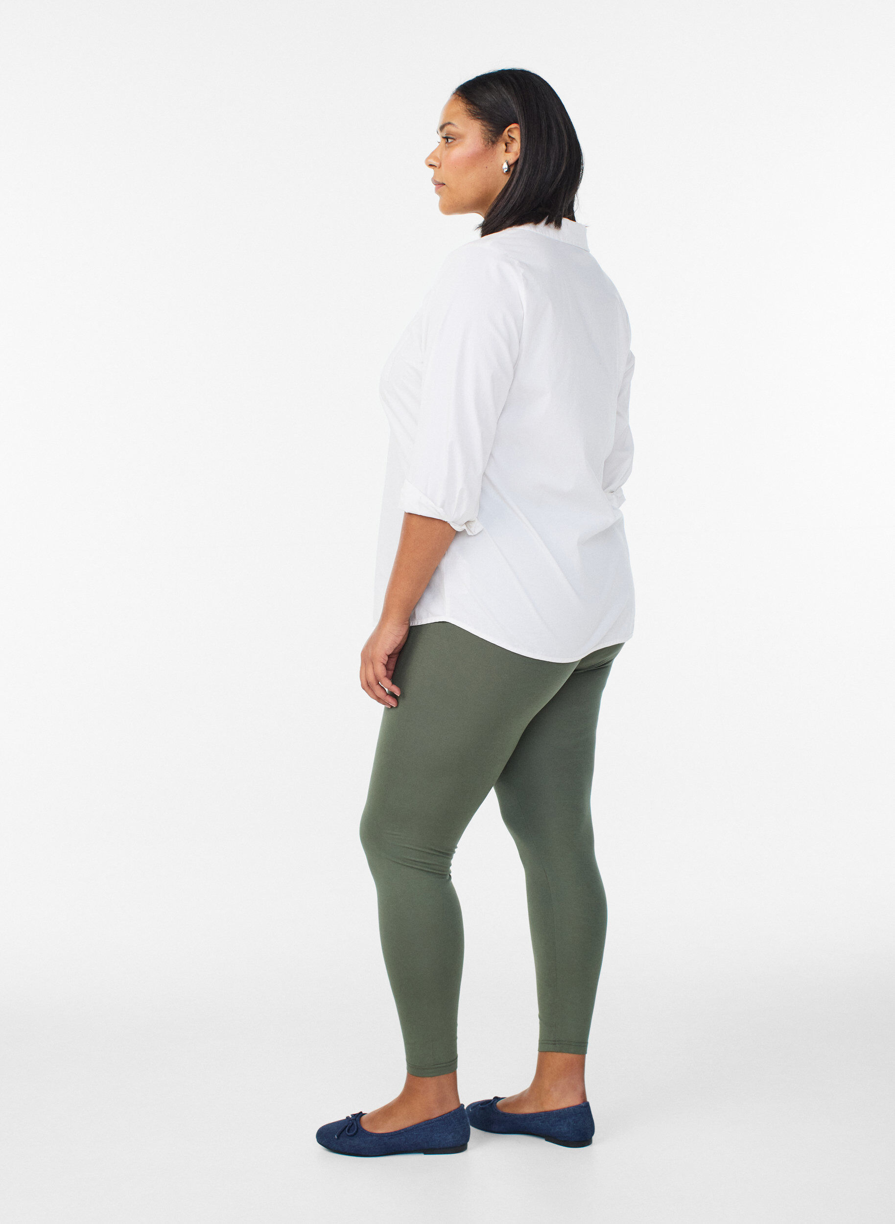 ZizziLeggings basiques en viscose, Vert, Model image number 2