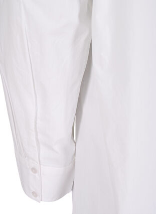 Chemise longue en coton à grand col, Bright White, Packshot image number 3