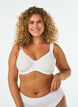 Soutien-gorge confort avec superposition en dentelle et bonnets moul&eacute;s, Blanc, Model image number 0