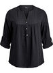 Blouse in katoenen mousseline met broderie anglaise, Zwart, Packshot image number 0