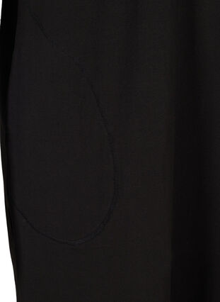Katoenen jurk met zakken en korte mouwen, Solid Black, Packshot image number 3