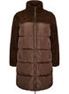 Doudoune mi-longue avec polaire teddy, Marron, Packshot image number 0