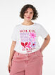 T-shirt en coton avec imprim&eacute;, Blanc, Model image number 0