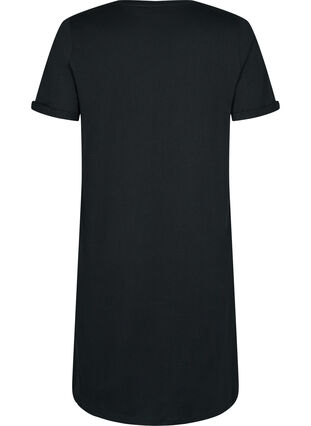 Katoenen nachthemd met korte mouwen en print, Black W. Don't, Packshot image number 1