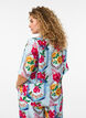 Shirtblouse met mouwen tot aan de ellebogen en kleurrijke print, Blauw, Model image number 2