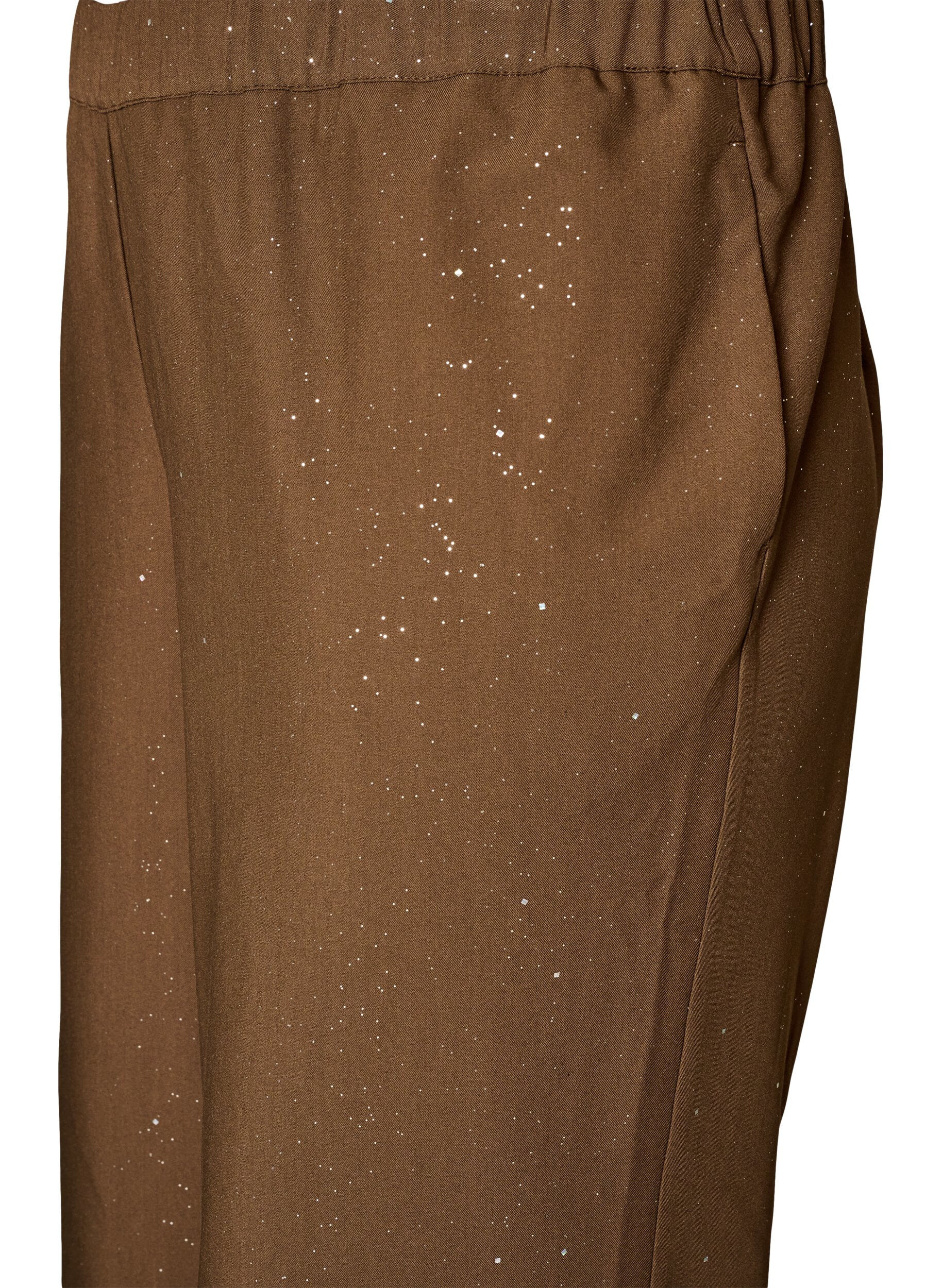 ZizziPantalon &agrave; coupe ample avec paillettes, Marron, Packshot image number 2
