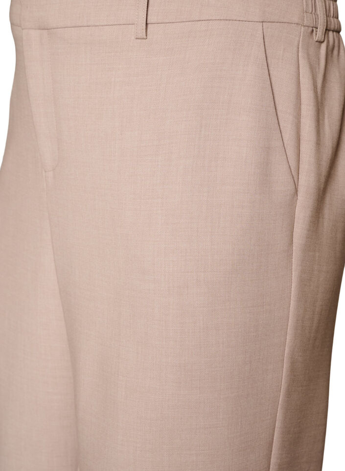 Op maat gemaakte broek met een hoge taille en straight-fit, Beige, Packshot