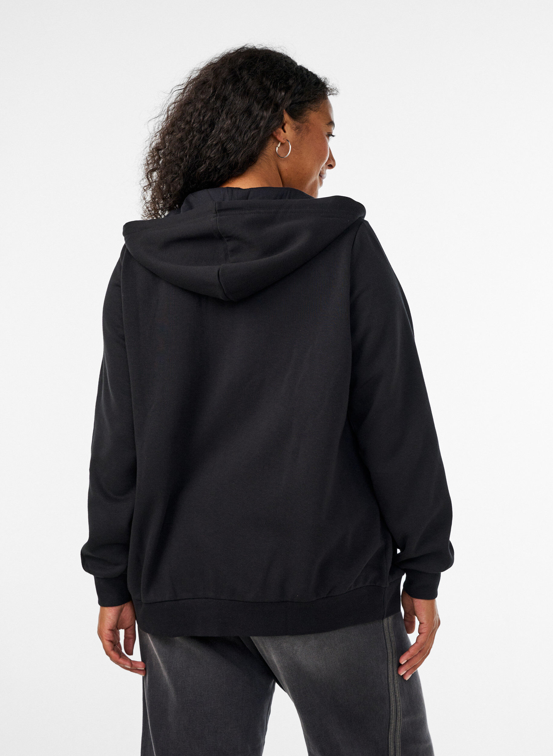 ZizziSweat &agrave; capuche zipp&eacute; avec poches, Noir, Model image number 2