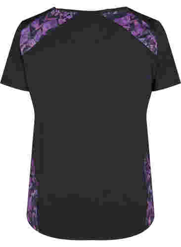 T-shirt de sport avec détails imprimés, Black, Packshot image number 1