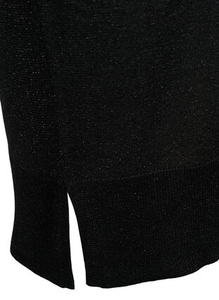 Robe en maille à paillettes en viscose avec des fentes, Black w. DTM Lurex, Packshot image number 4