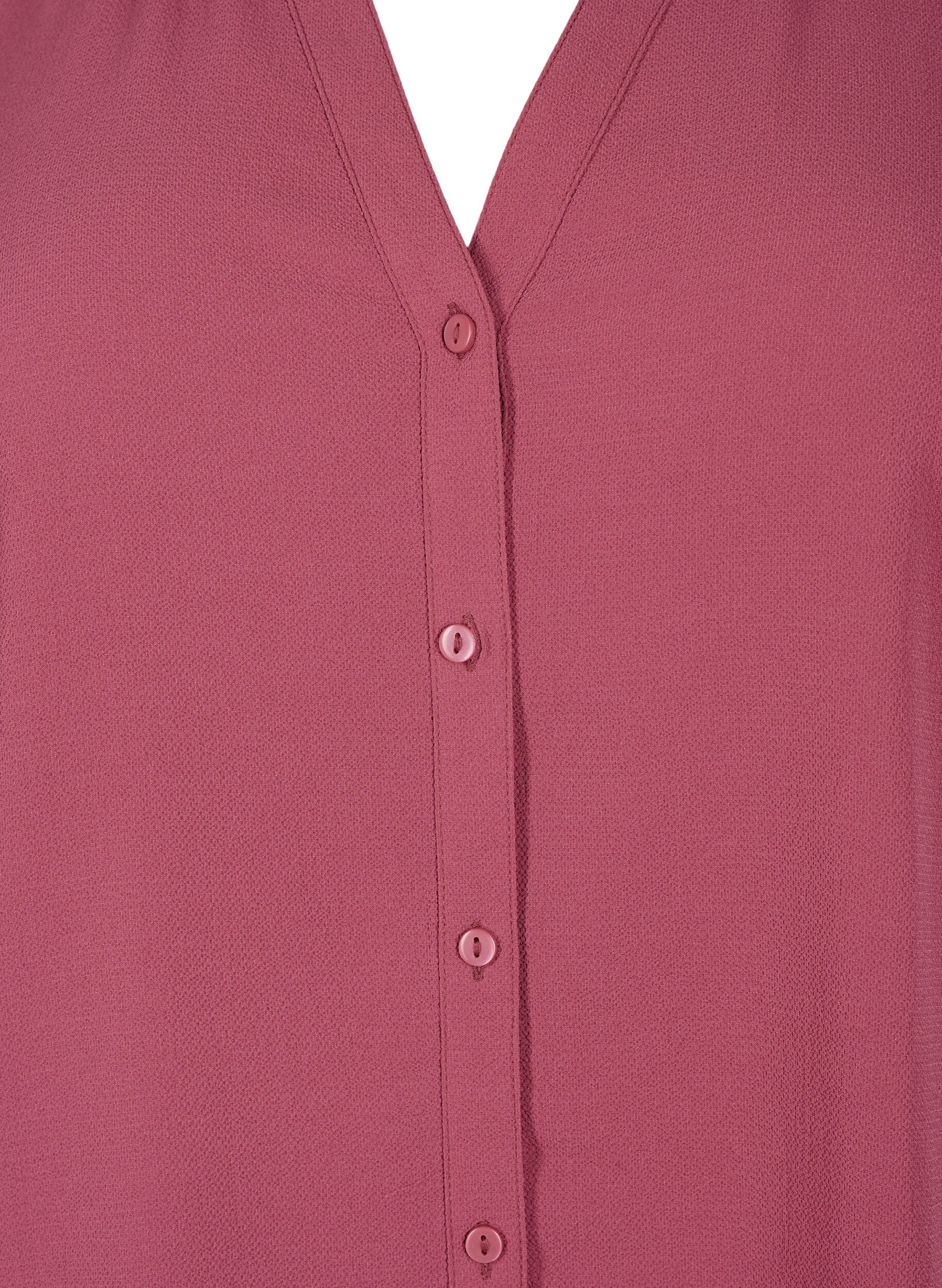 Zizzi Chemisier &agrave; manches 3/4 et col &agrave; volants, Dry Rose, Packshot image number 2