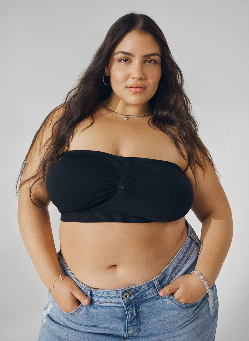 Bandeau topje, Zwart, Image image number 0