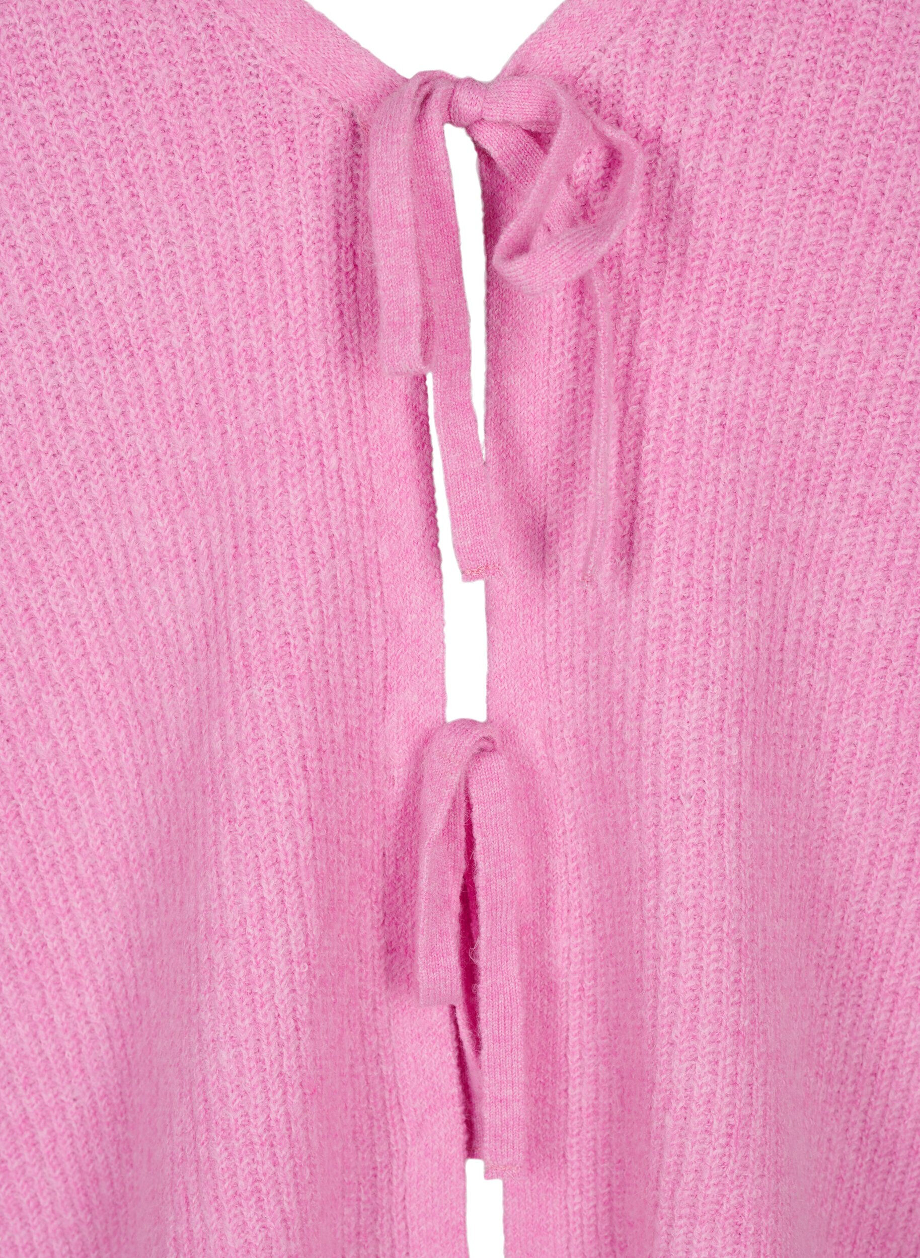 Zizzi Cardigan en maille avec ceinture &agrave; nouer, Begonia Pink Mel., Packshot image number 2