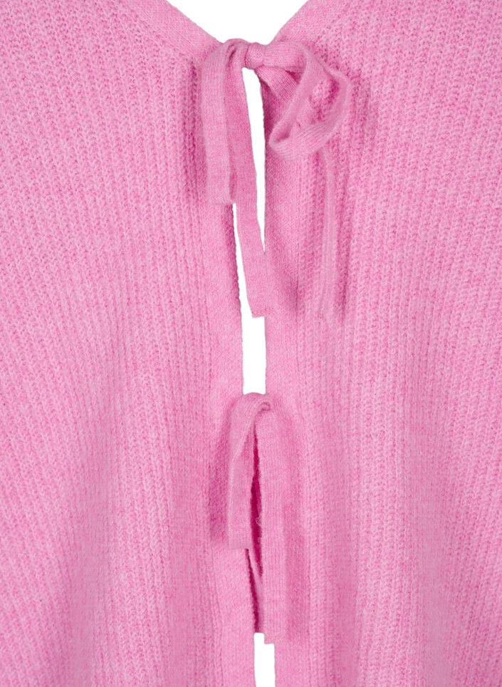 Gebreide cardigan met strikceintuur, Begonia Pink Mel., Packshot image number 2
