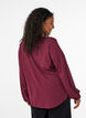 Viscose blouse met V-hals en afgeronde zoom, Rood, Model image number 2