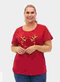 T-shirt de Noël en coton, Tango Red Reindeer, Model