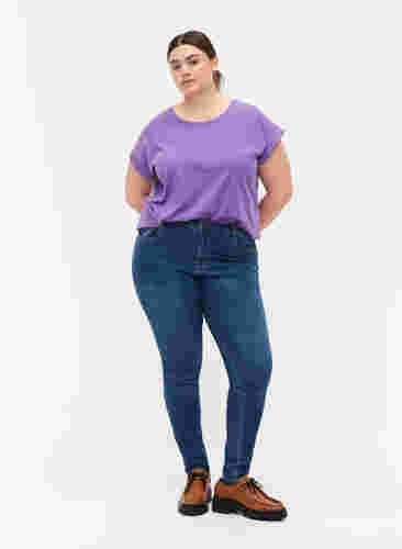 T-shirt à manches courtes en coton mélangé, Deep Lavender, Model image number 2