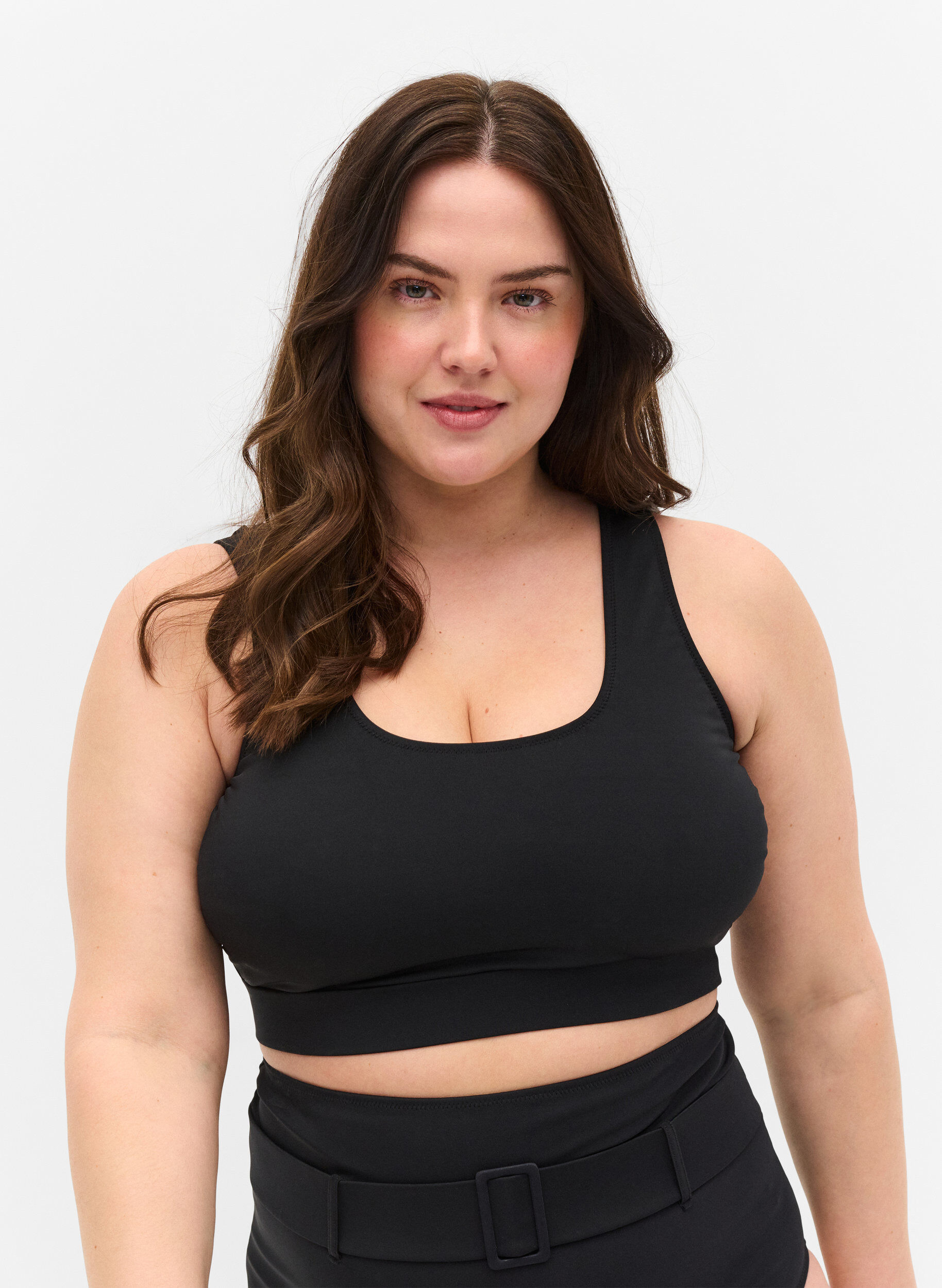 ZizziBikinitop met print en ronde hals, Black, Model image number 0