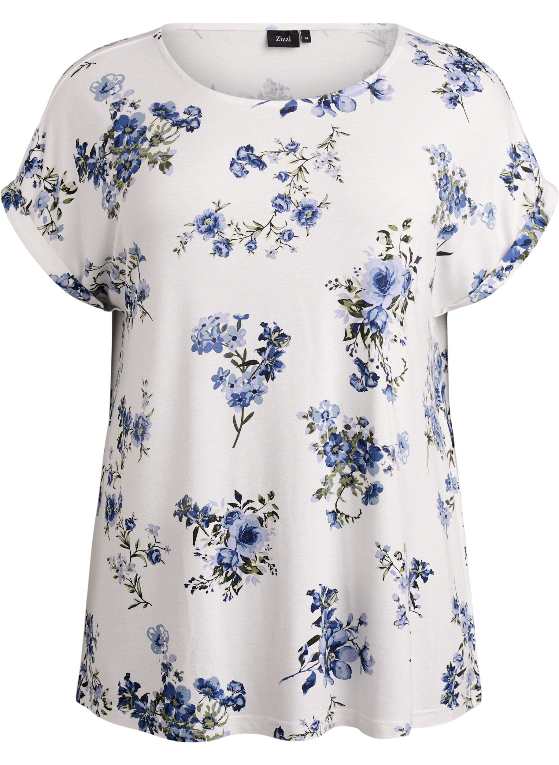 Zizzi T-shirt avec imprim&eacute; floral, Vanille, Packshot image number 0