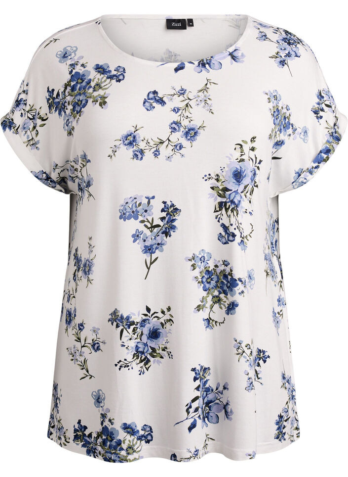 T-shirt avec imprim&eacute; floral, Vanille, Packshot image number 0