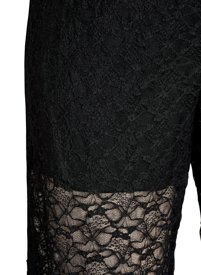 Pantalon &agrave; coupe ample en dentelle transparente, Noir, Packshot image number 2