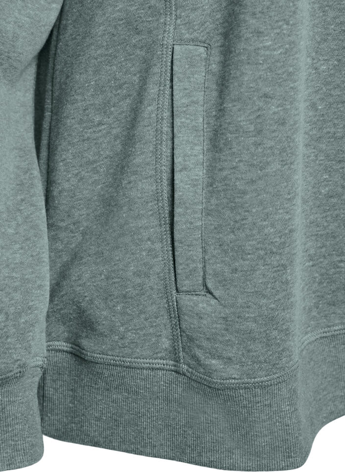 Sweat &agrave; col montant et poches, Vert, Packshot image number 3