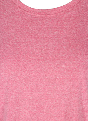T-shirt chiné en coton, Fuchsia Purple Mel. , Packshot image number 2