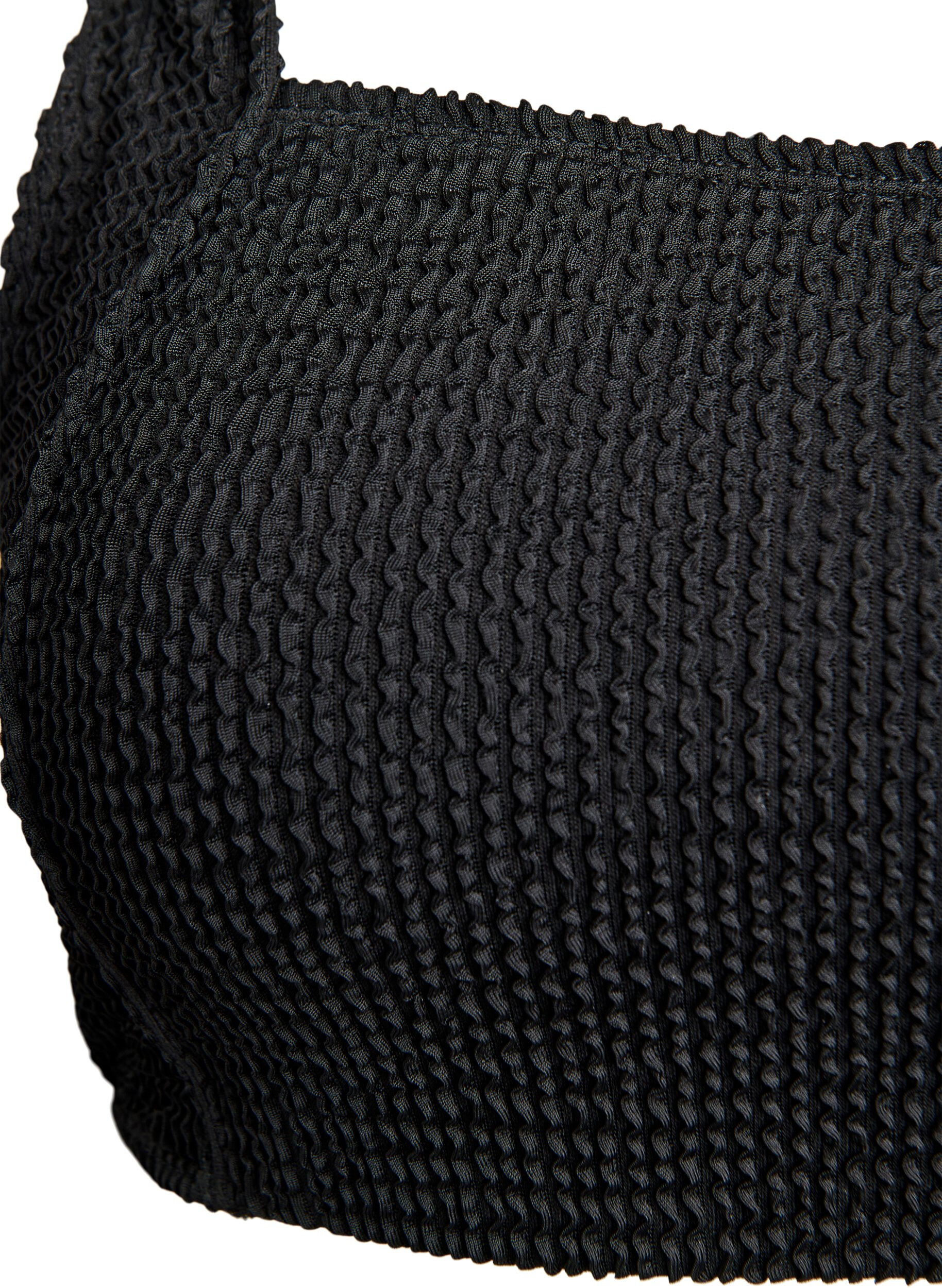 ZizziCrepe bikini top met verstelbare bandjes, Zwart, Packshot image number 2