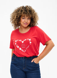 FLASH - T-shirt met motief, High Risk Red Heart, Model