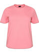 T-shirt en coton avec bords ondul&eacute;s contrastants, Rose, Packshot image number 0