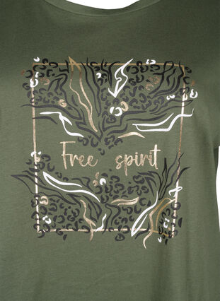 T-shirt en coton biologique avec imprimé doré, Thyme W. Free, Packshot image number 2