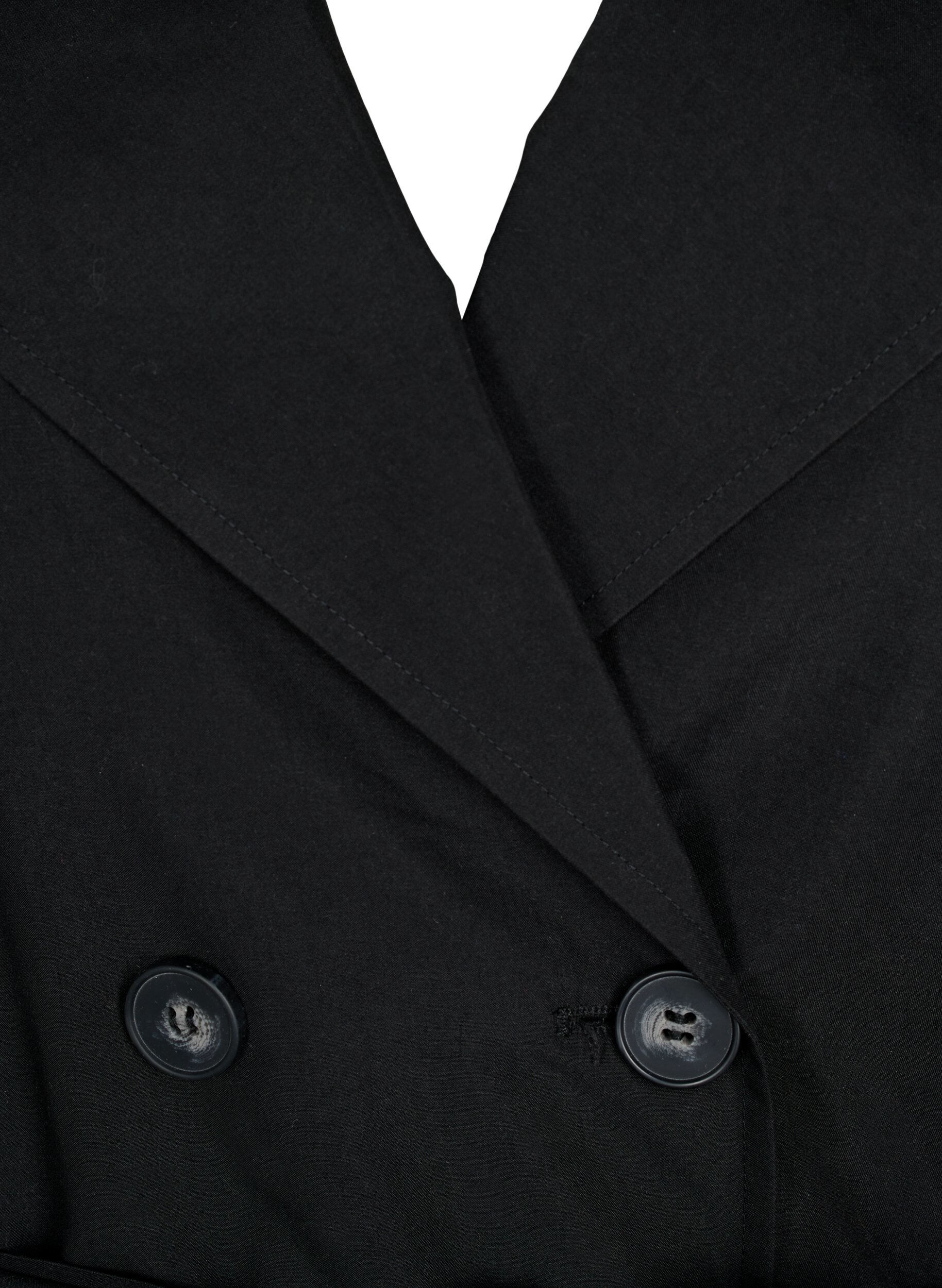 Zizzi Trench-coat avec ceinture et poches, Black, Packshot image number 2