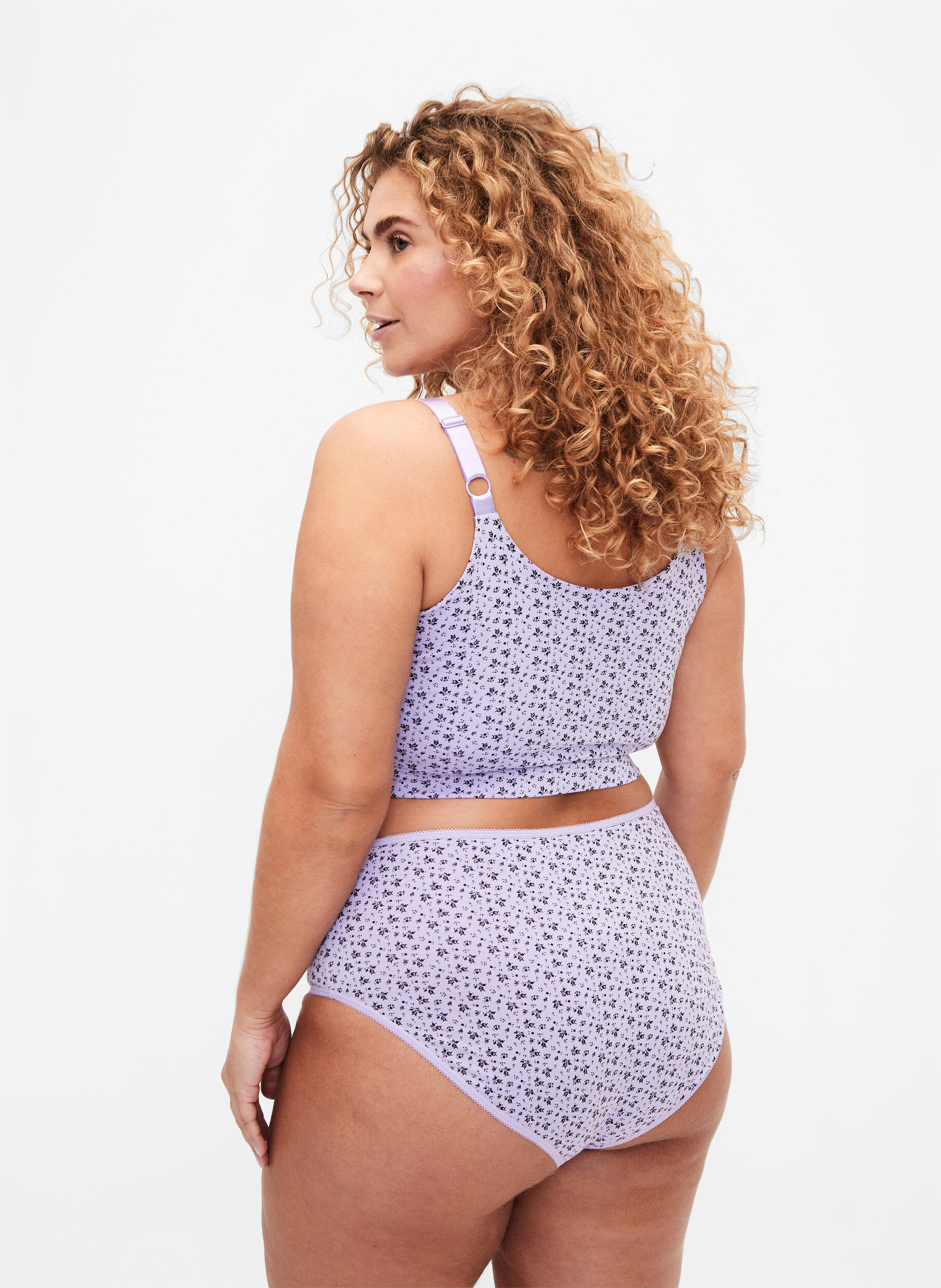 Zizzi 7-pack de culottes avec une taille standard, Violet, Model image number 1