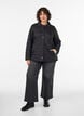 Licht gewatteerde jas met decoratieve stiksels, Zwart, Model image number 1
