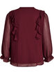 Transparante blouse met ruches en striksluiting, Rood, Packshot image number 1