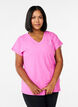 Losvallend trainings-T-shirt met V-hals, Roze, Model image number 0