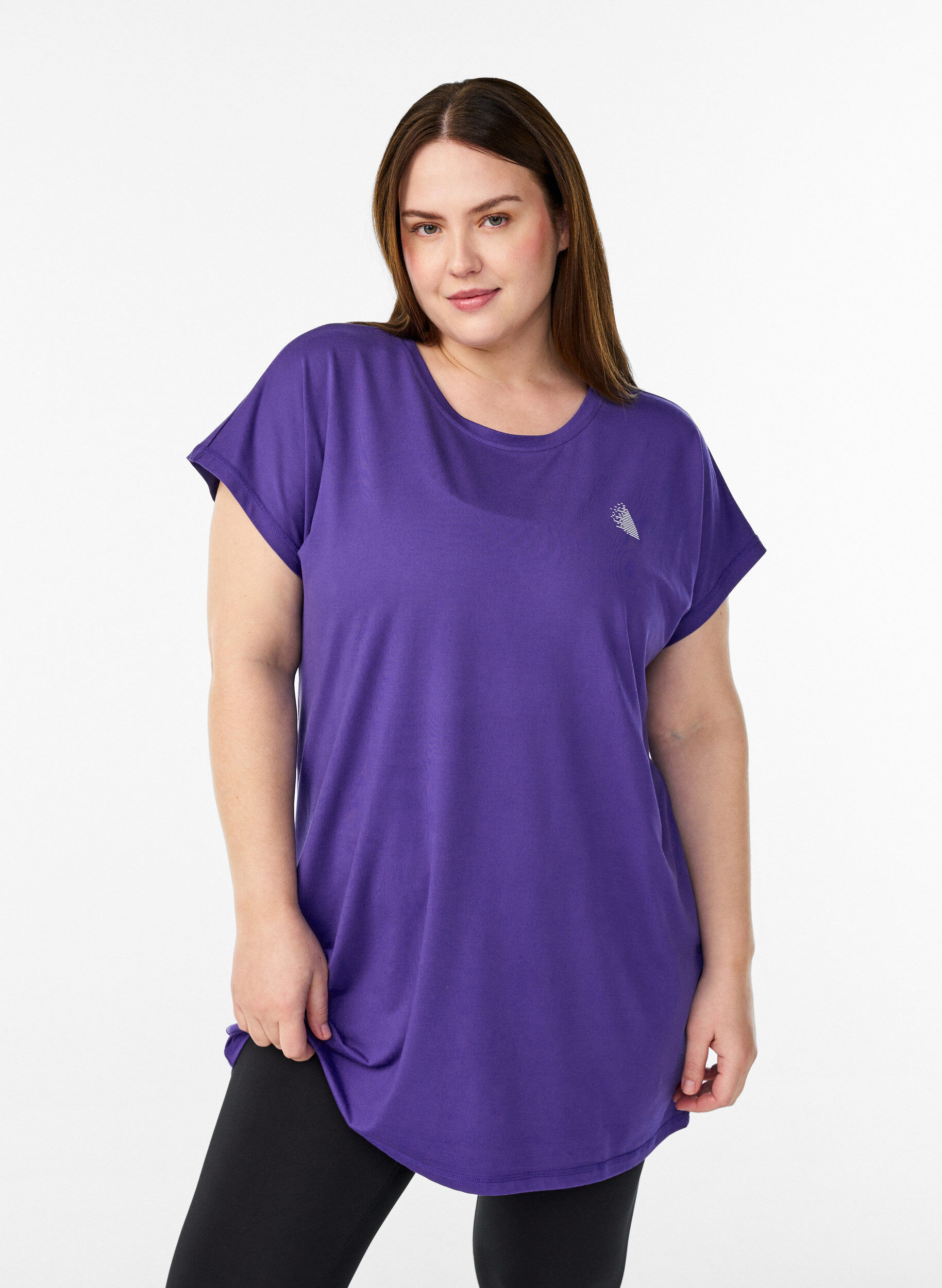 T-shirt long d'entra&icirc;nement, Violet, Model