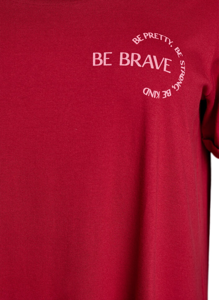 Chemise de nuit à manches courtes en coton biologique, Rouge, Packshot image number 2