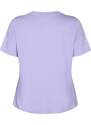 T-shirt mélangé avec bord élastiqué, Lavender Mél, Packshot image number 1