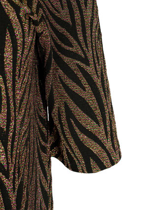 Robe à motifs avec paillettes et manches courtes, Black Lurex AOP, Packshot image number 2