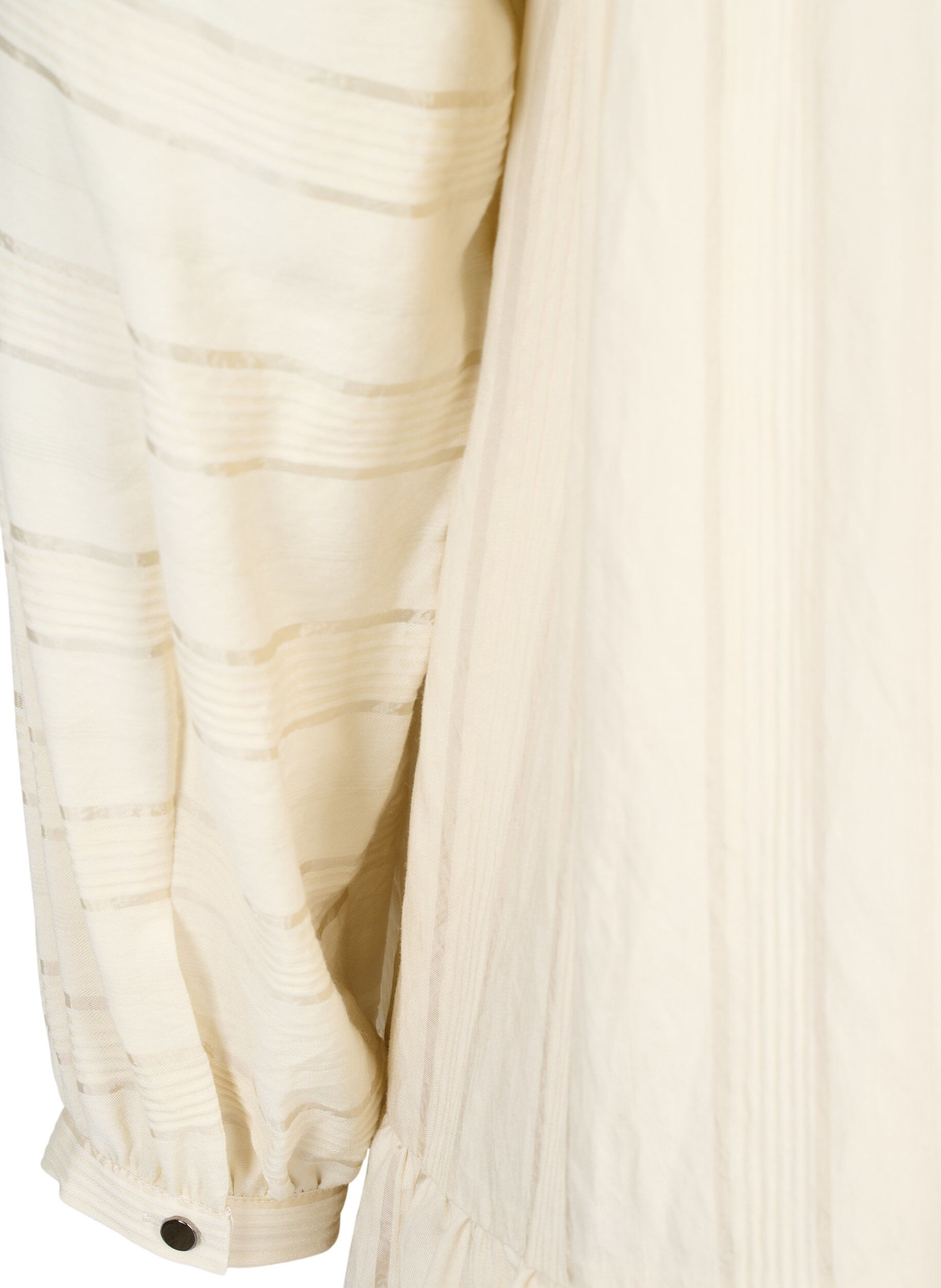 ZizziGedessineerde viscose tuniek met knopen en lange mouwen, Fog, Packshot image number 3