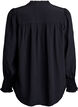 Blouse avec col &agrave; volants et fronces, Noir, Packshot image number 1