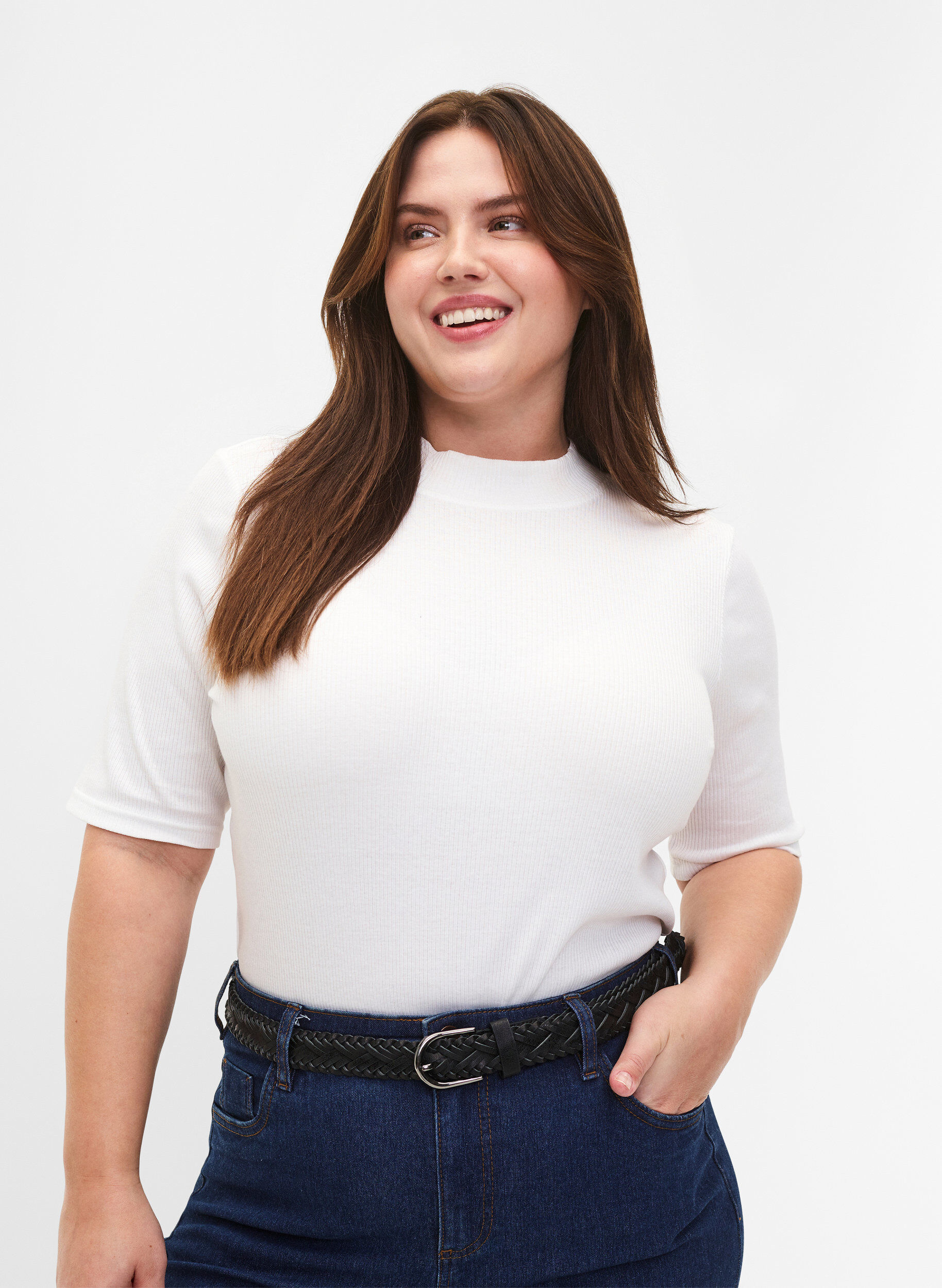 ZizziGevlochten riem, Black, Model image number 0