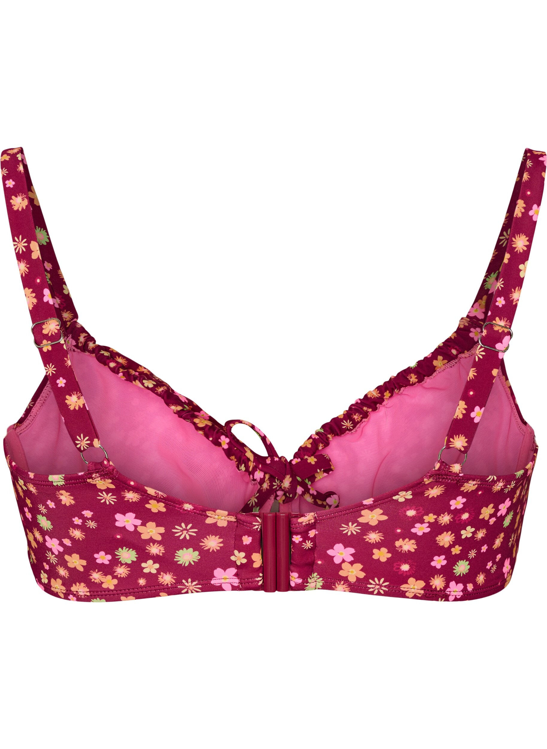 ZizziBeugel-bikinitop met strikbandjes, Rood, Packshot image number 1